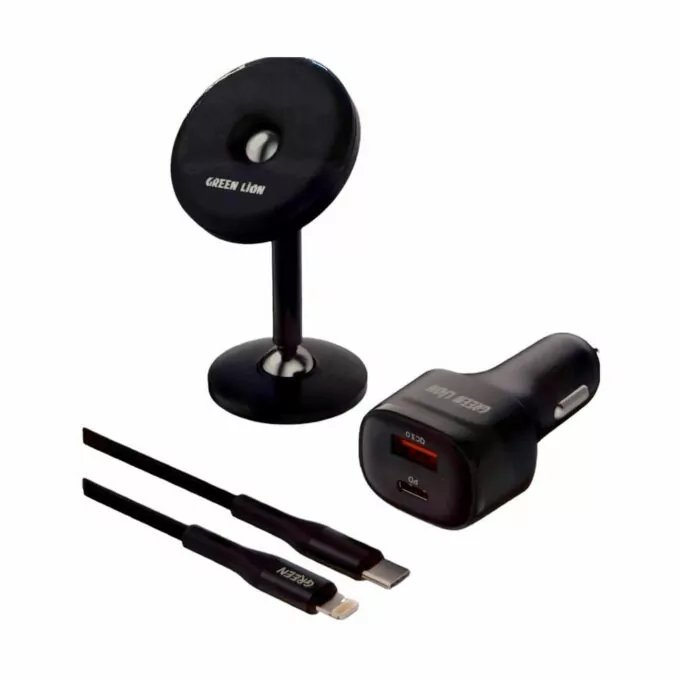 GN3IN1COMBO Green 3 in 1 Combo Magnetic Car Holder Car Charger 20W PDQC USBC to Lightning Cable 12M 20W Black Trend Store