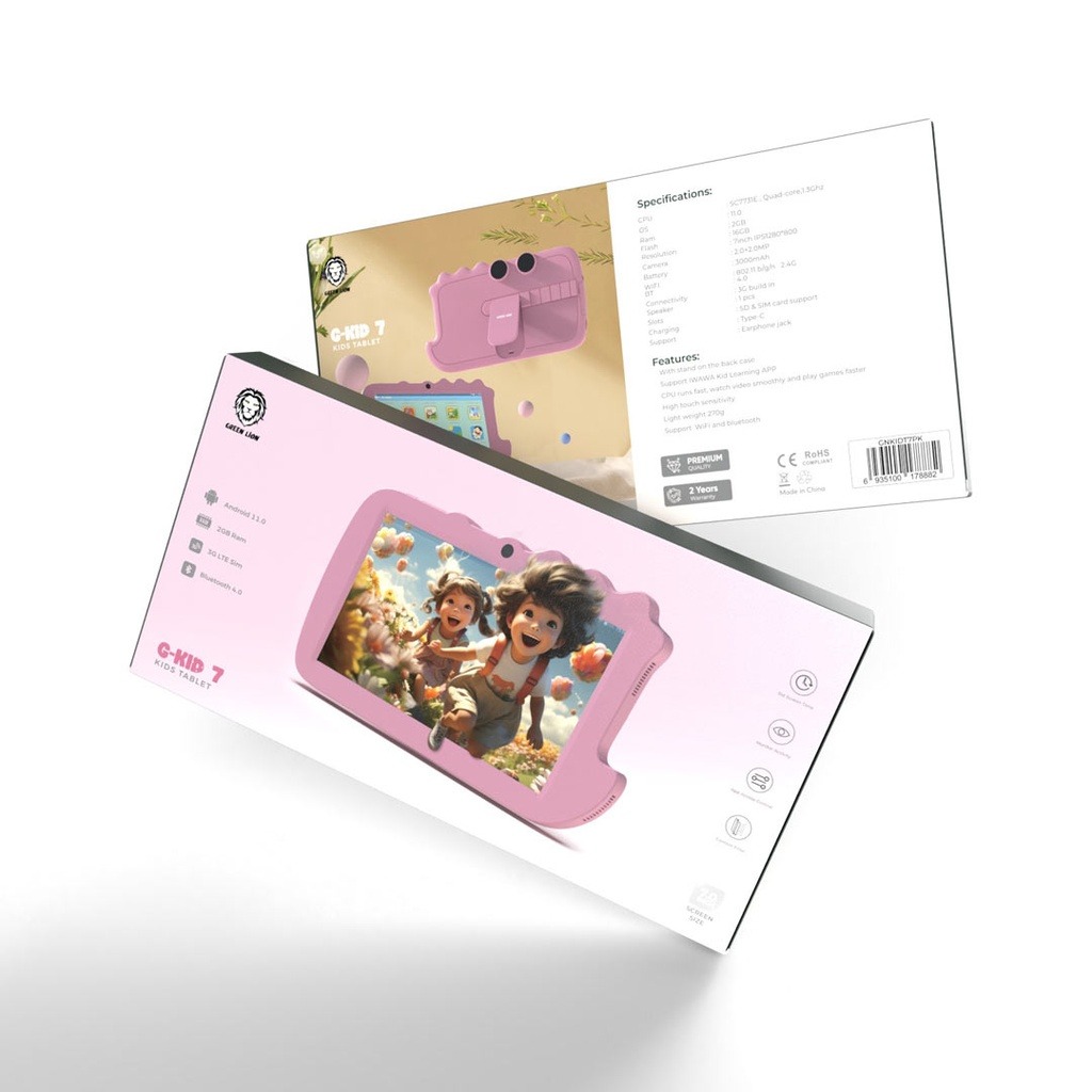 GNKIDT7PK Green Lion GKID 7 Kids Learning Tablet 7 2GB+16GB Pink 1 Trend Store