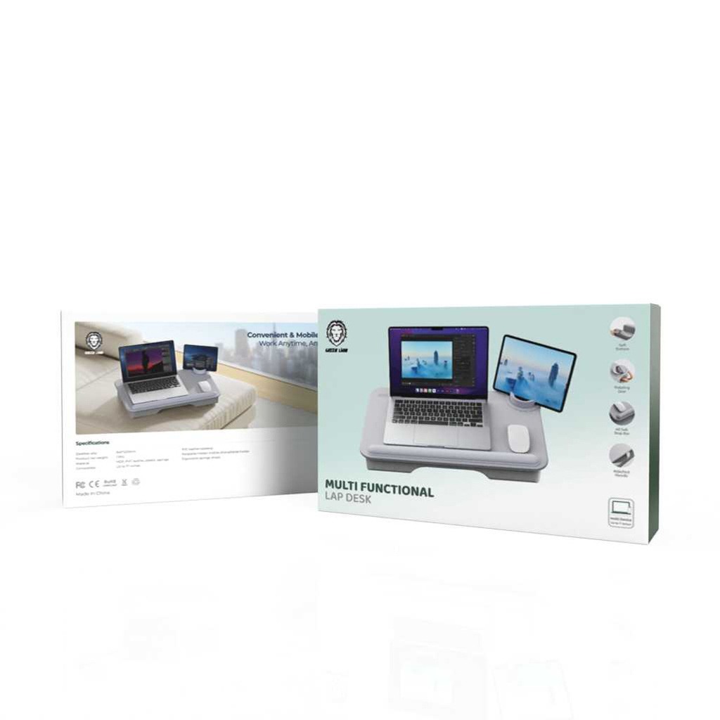 Green Lion MultiFunctional Cushioned Lap Desk 17 Gray Trend Store